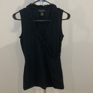 WHBM black ruched tank top